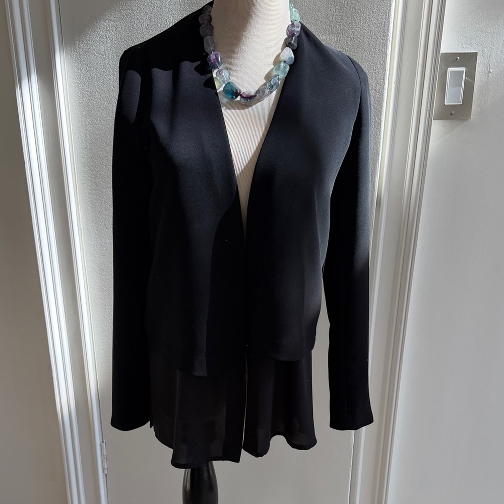 Bailey 44 Black Layered Jojoba Buttontless Jacket.  XS. NWT